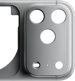 iPhone 17 Pro, parte trasera, estructura unibody de aluminio forjado