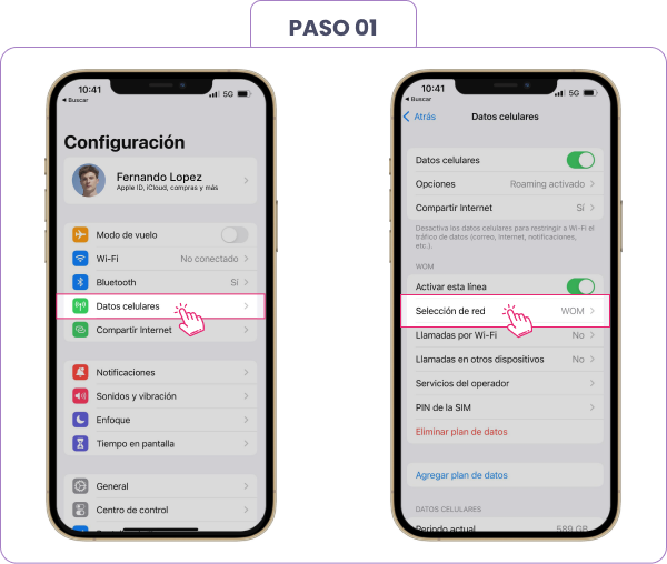 Configuraciones  Personalizar pantalla (iOS/WP)